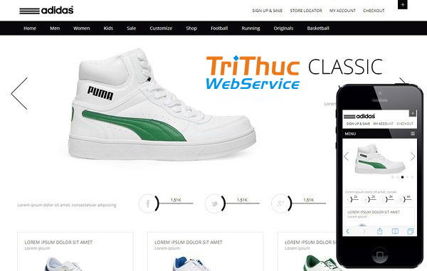 Template website bán hàng trực tuyến Whity Ecommerce
