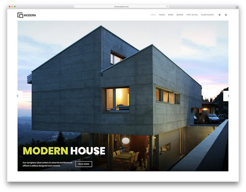 Mẫu website nội thất Modern