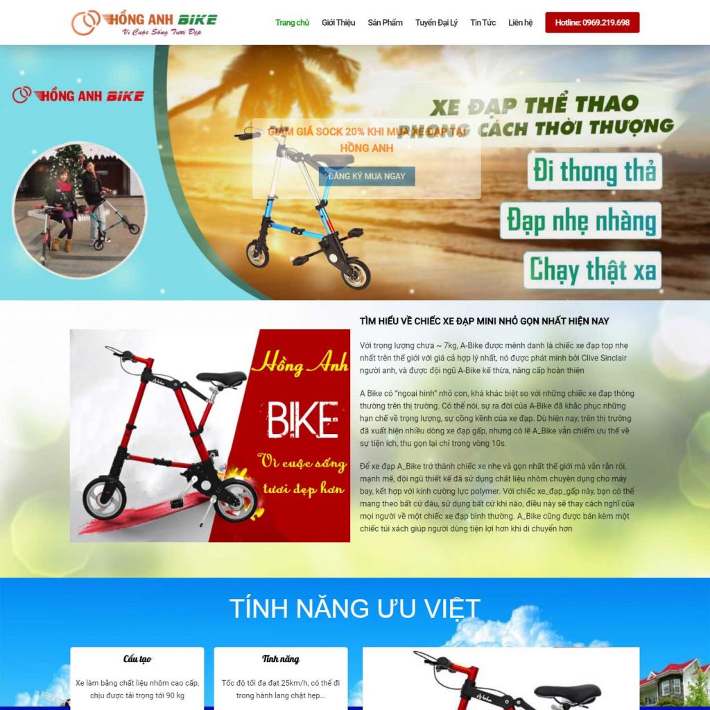 thiết kế website bán xe đạp