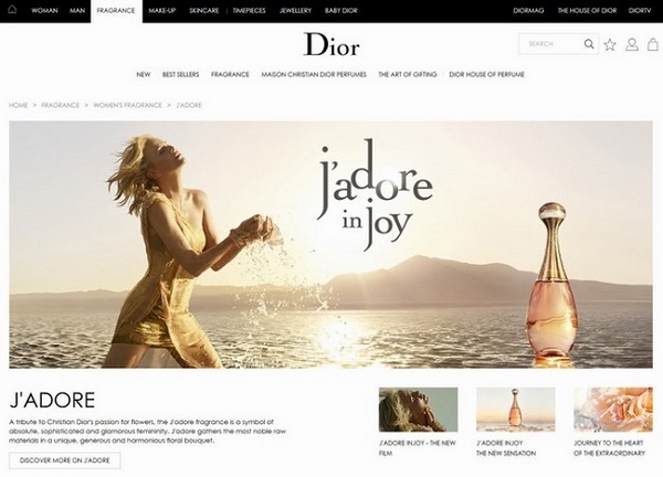 Mẫu website thời trang Dior